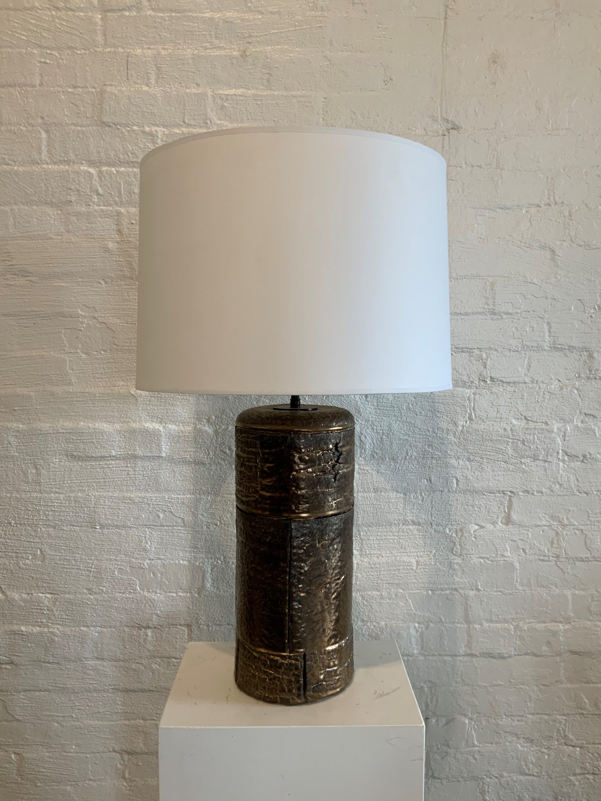Peter Lane,  Bronze Birch Glazed Ceramic Table Lamp, 2019