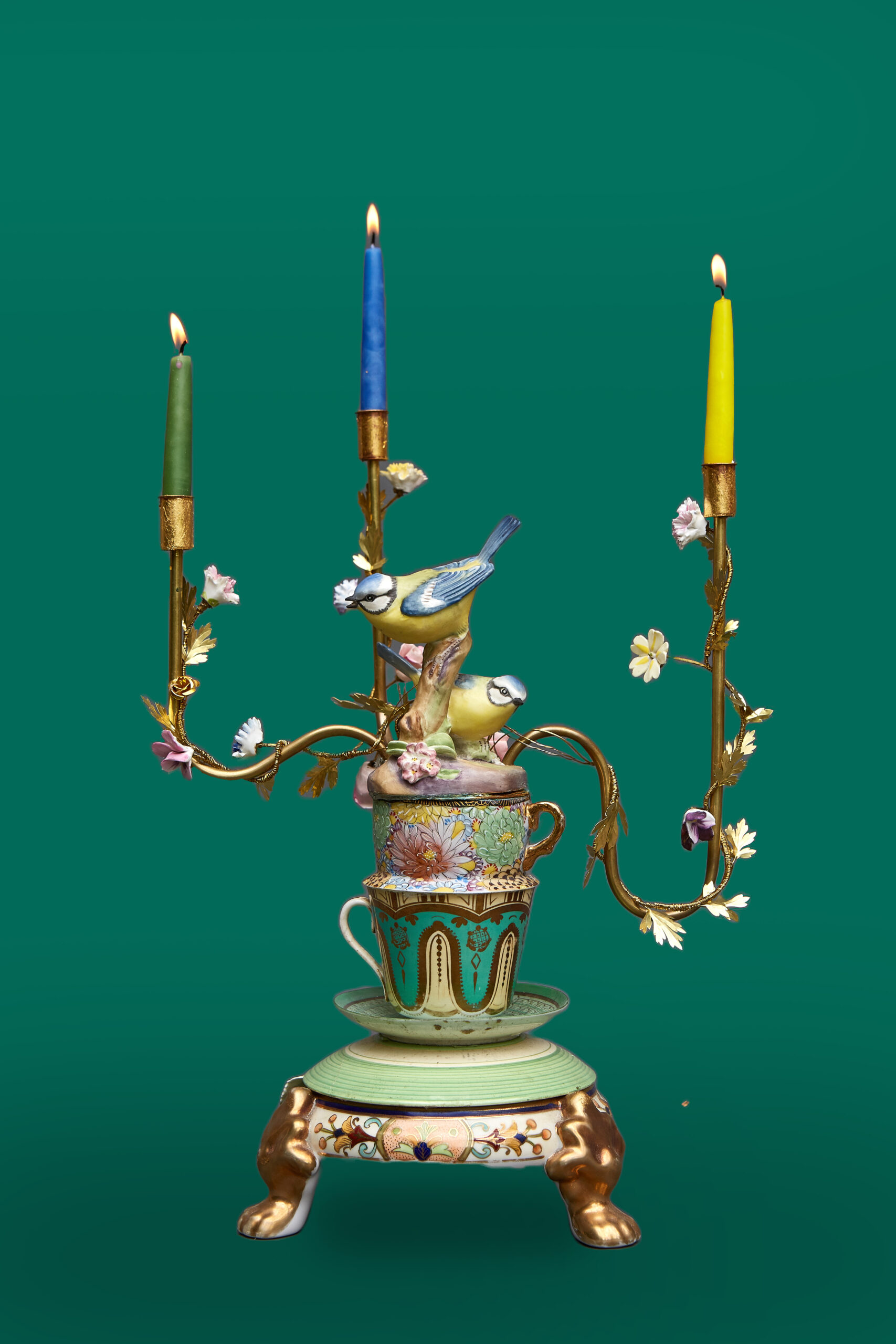 Candace Bahouth, Two Blue Tits Candelabra, 2023