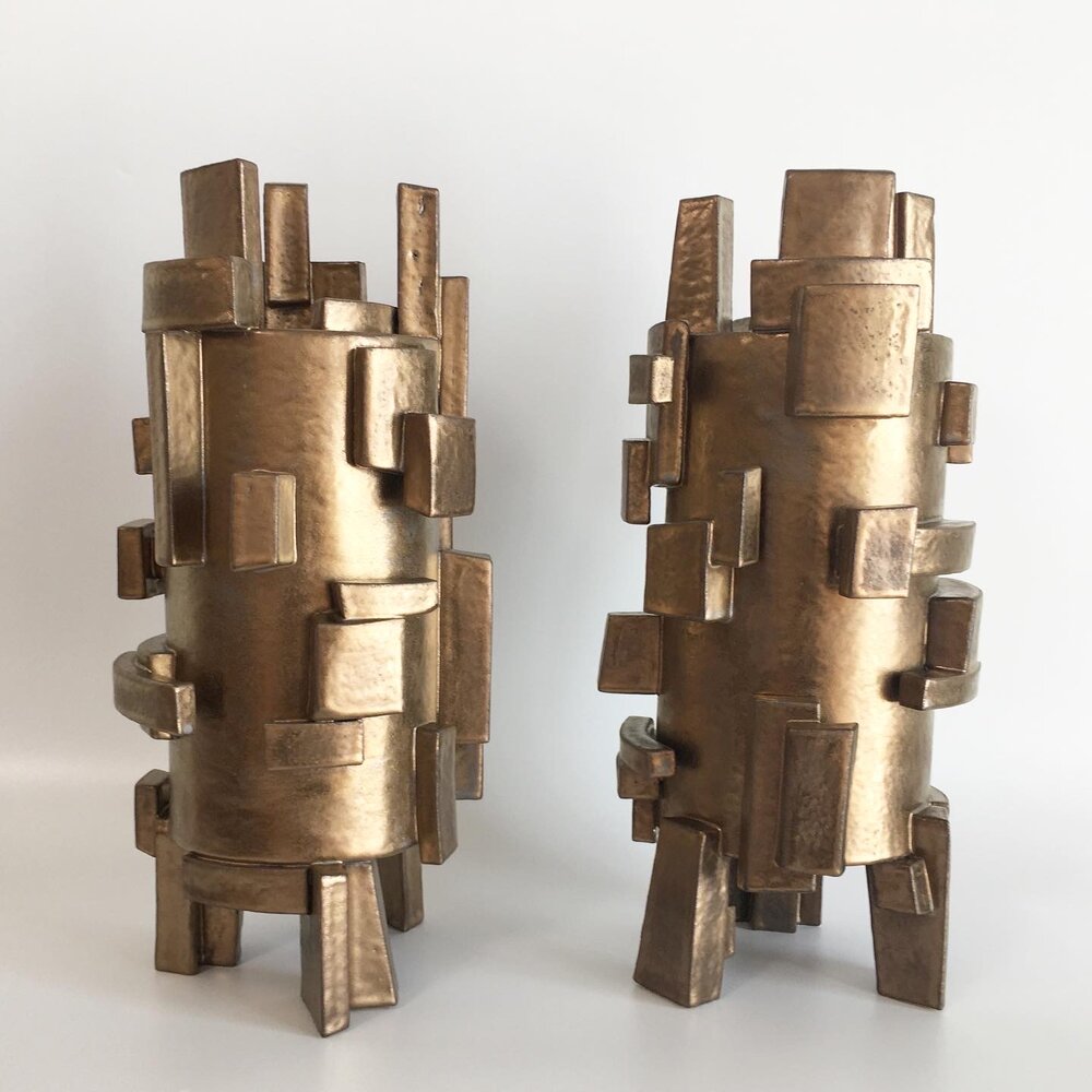Colleen Carlson, Mondrian Lamp Base – Bronze